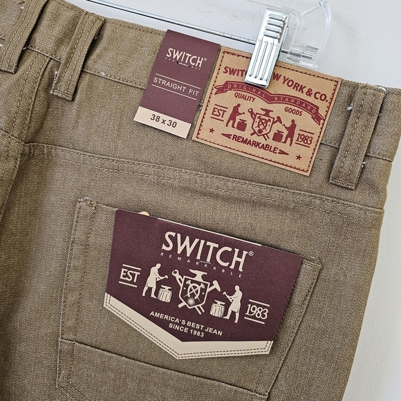 Men's Straight Fit Denim Pants - Khaki - Picture 9 of 10